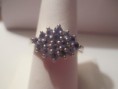 Tanzanite cluster ring set in sterling silver